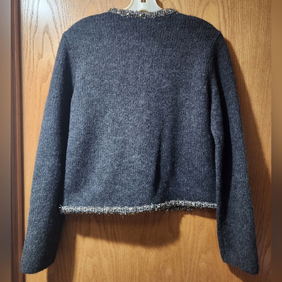 rag & bone Davies Metallic-Trim Crewneck Cardigan New Med - Picture 11 of 16